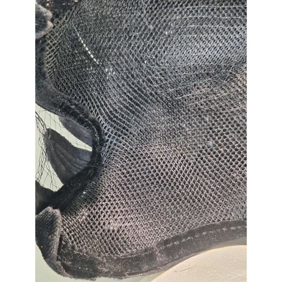 Vintage 1950s Black Cocktail Hat Veil Fascinator Buckram Mesh Velvet Trim NM main image 5